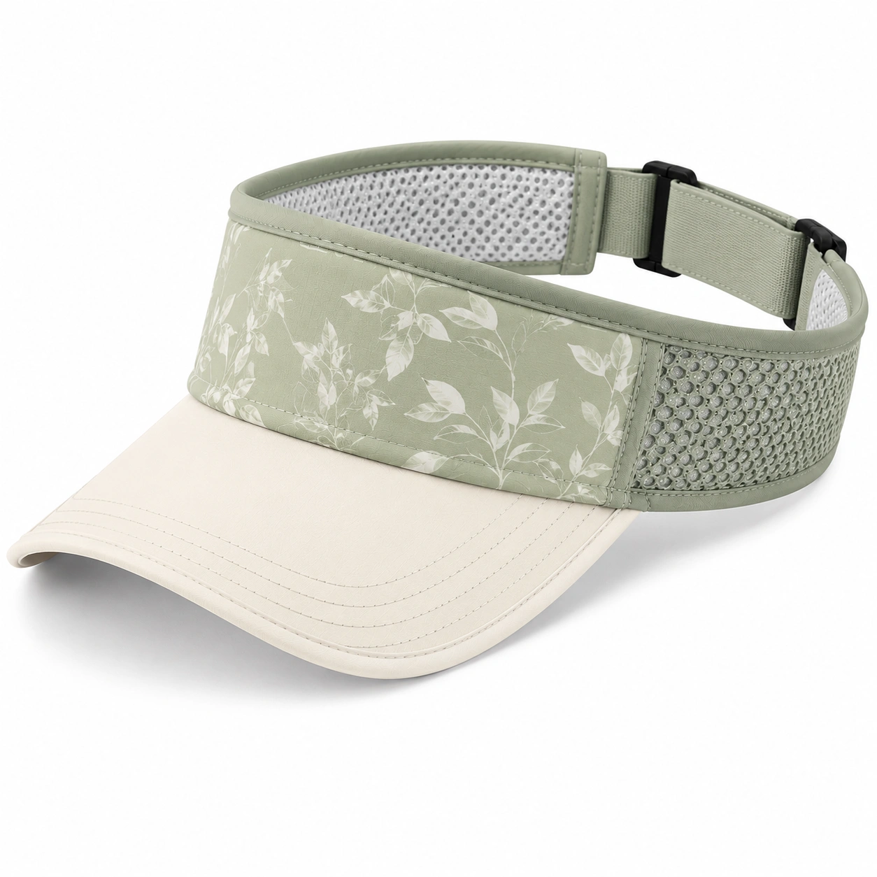 Visière de Sport Verte à Motif Floral Ajustable-ulqorvexi