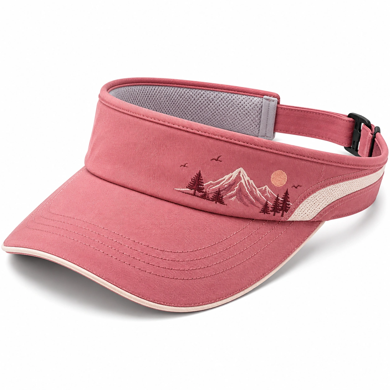 Visière de Sport Rose avec Broderie Montagne-ulqorvexi