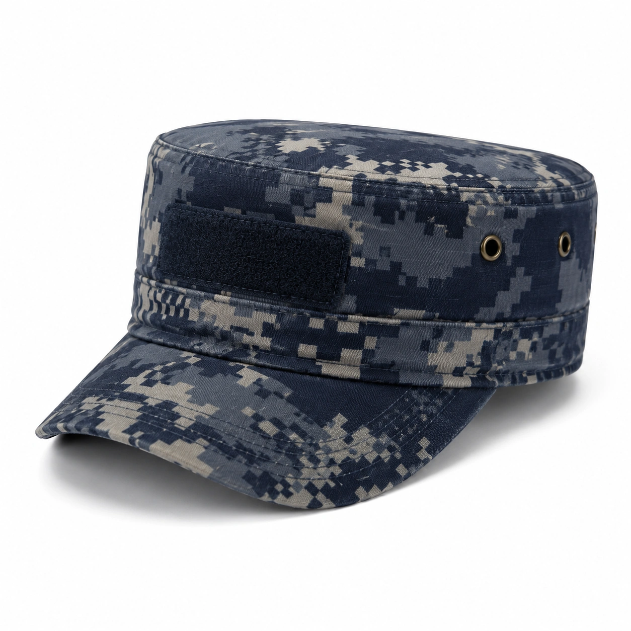 Casquette militaire à motif camouflage digital bleu-ulqorvexi