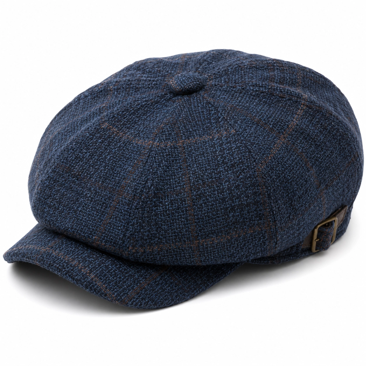 Casquette Gavroche à Carreaux Bleu Marine-ulqorvexi