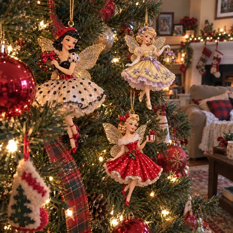 Vintage Fairy Christmas Ornaments