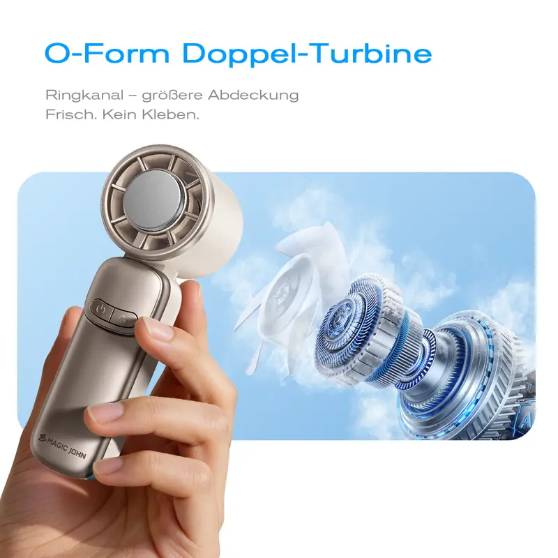Mini Handventilator 🌀 Stufenlose Kühlung & LED-Display | Perfekt für die Hosentasche, Reisen & Büro