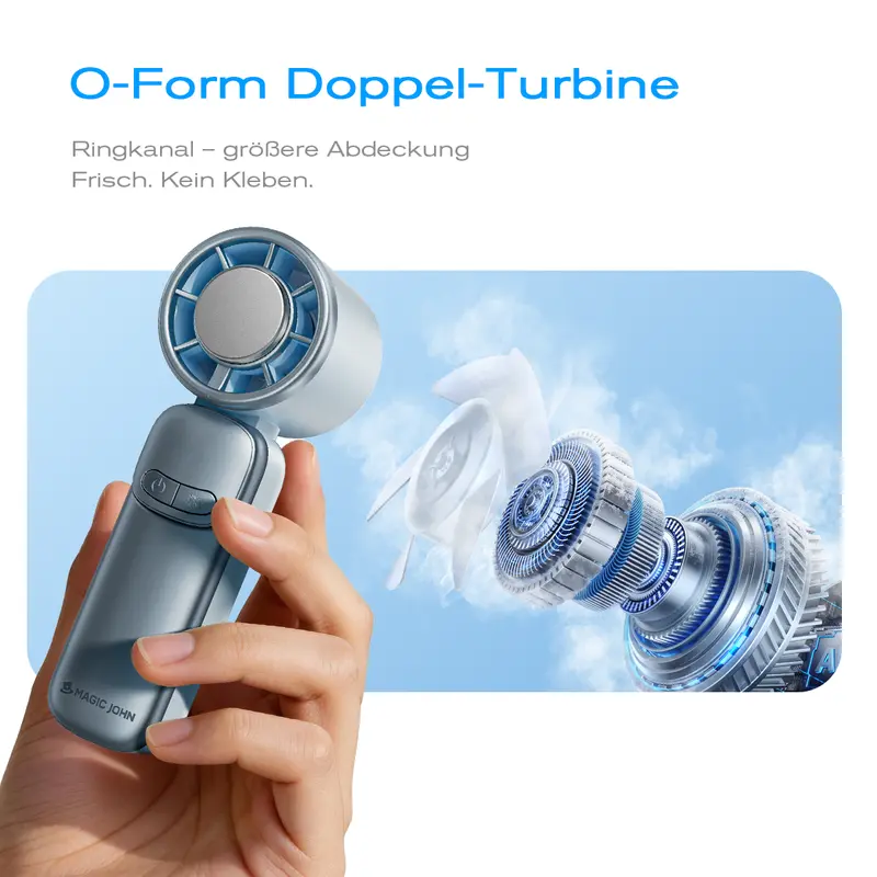 Mini Handventilator 🌀 Stufenlose Kühlung & LED-Display | Perfekt für die Hosentasche, Reisen & Büro