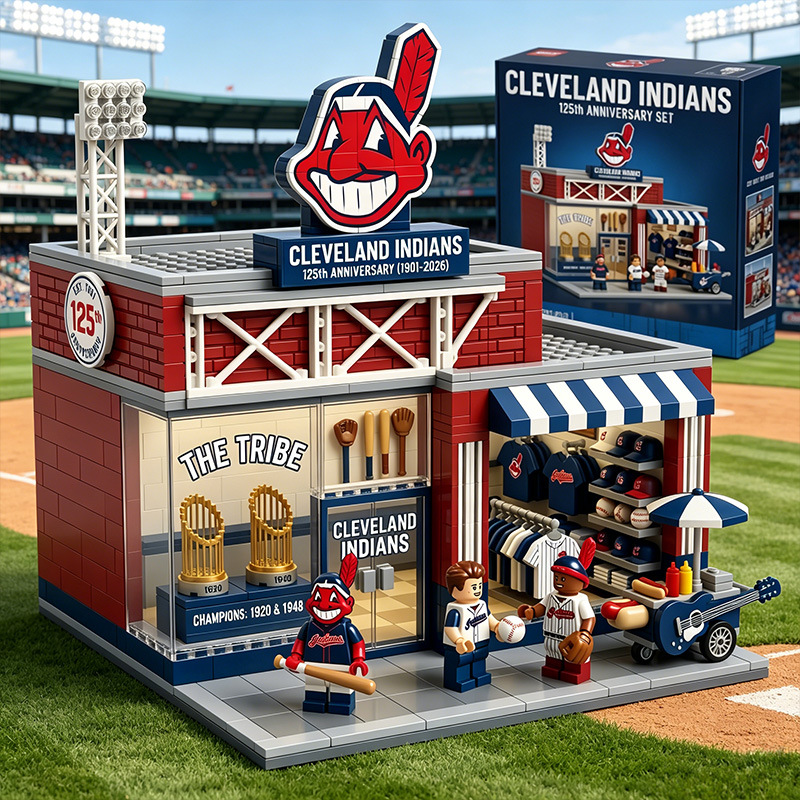 Relive the Baseball Legend! Retro Baseball Stadium Fan Shop Building Block Set