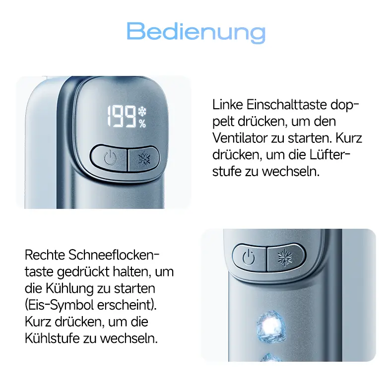 Mini Handventilator 🌀 Stufenlose Kühlung & LED-Display | Perfekt für die Hosentasche, Reisen & Büro