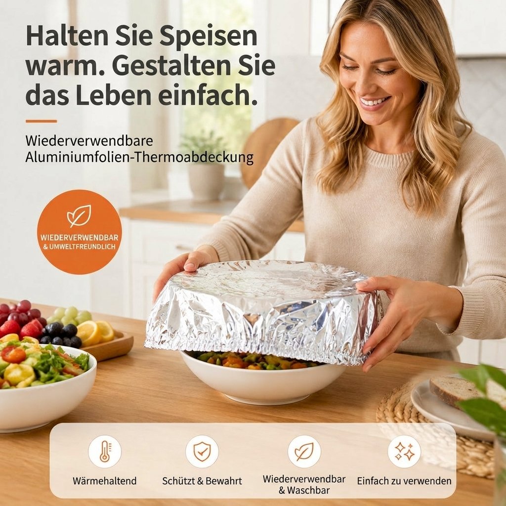 🍽️ Hitzespeichernd, waschbar & frischhaltend, unverzichtbar für die Küche