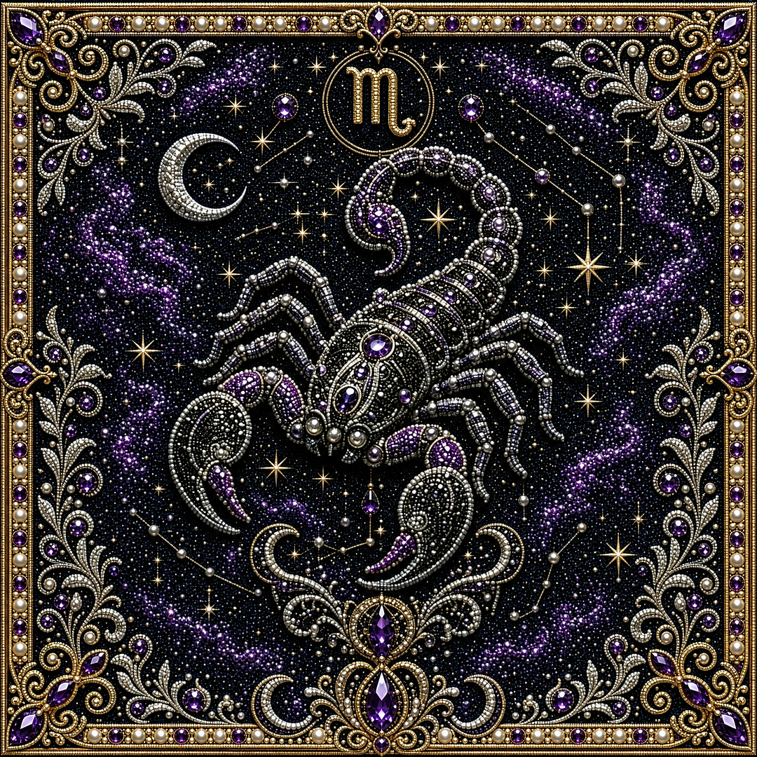 Framed Scorpio - Pearls Painting Kit DIY Diamond Painting Pearl Dot Crafts 20x20CM