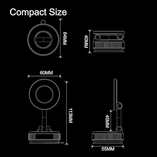 Magnetic Phone Holder for Car,Vacuum Suction Cup Phone Mount