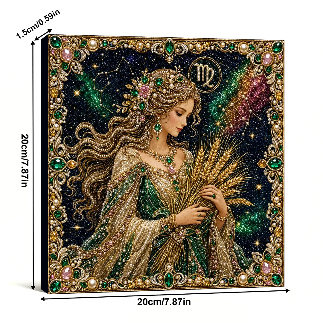 Framed Virgo - Pearls Painting Kit DIY Diamond Painting Pearl Dot Crafts 20x20CM