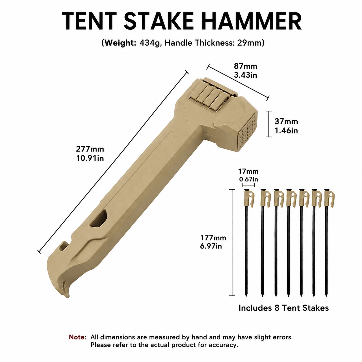 🔥HOT SALE 49% OFF🔨🏕️Multifunctional Camping Hammer & Tent Stake Puller✨