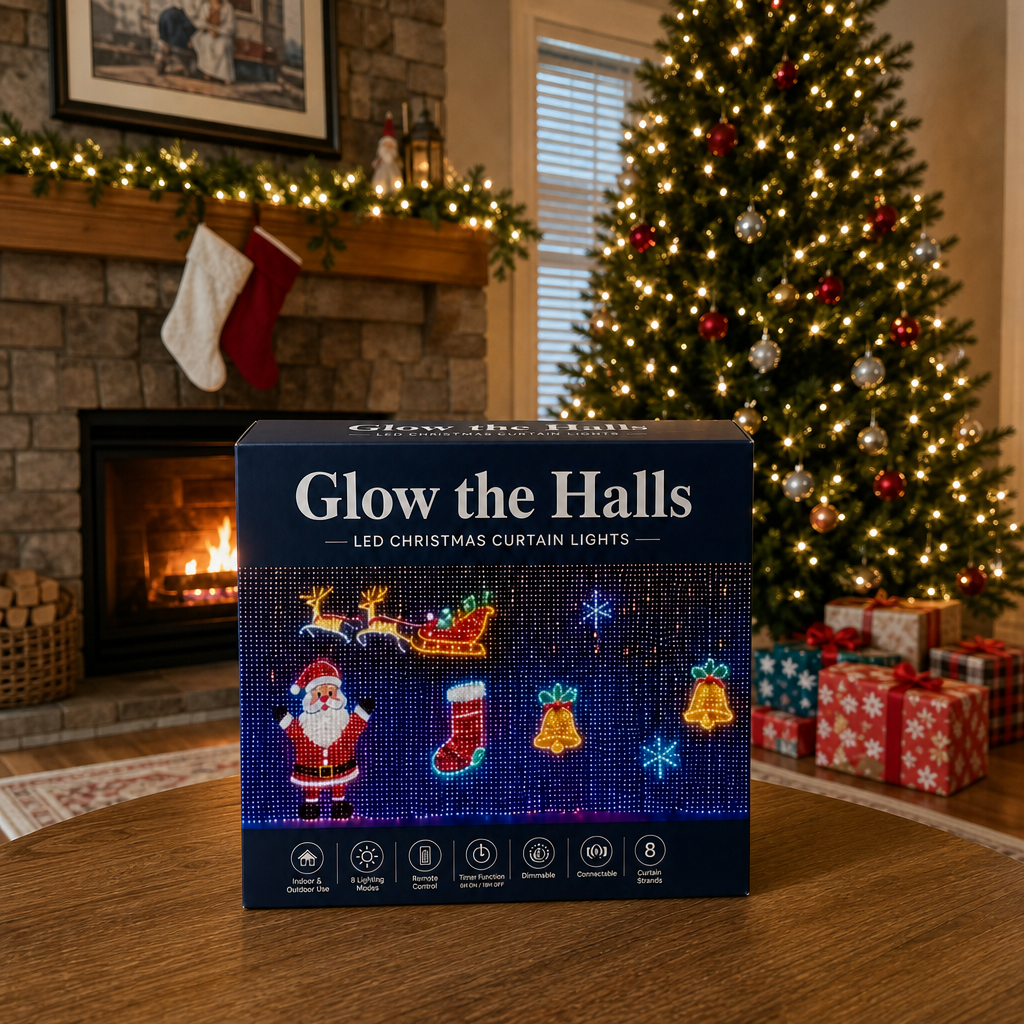 ✨🎄 GlowTheHalls™ LED Curtain Lights