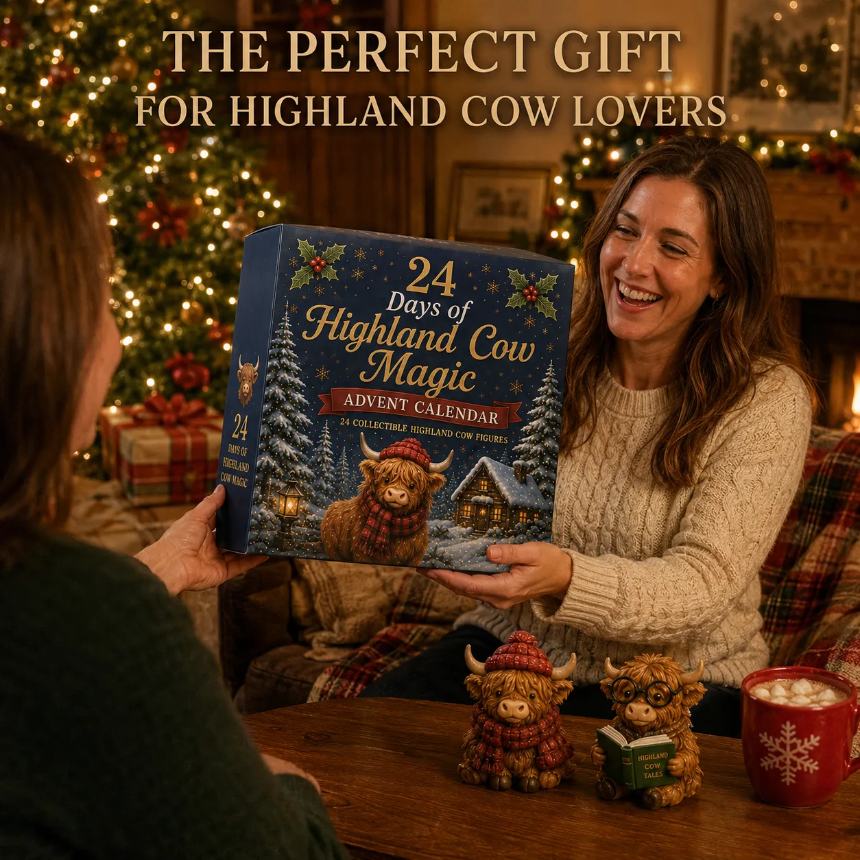 🐮🎄 24 Days of Highland Cow Advent Calendar – 24 Collectible Figurines