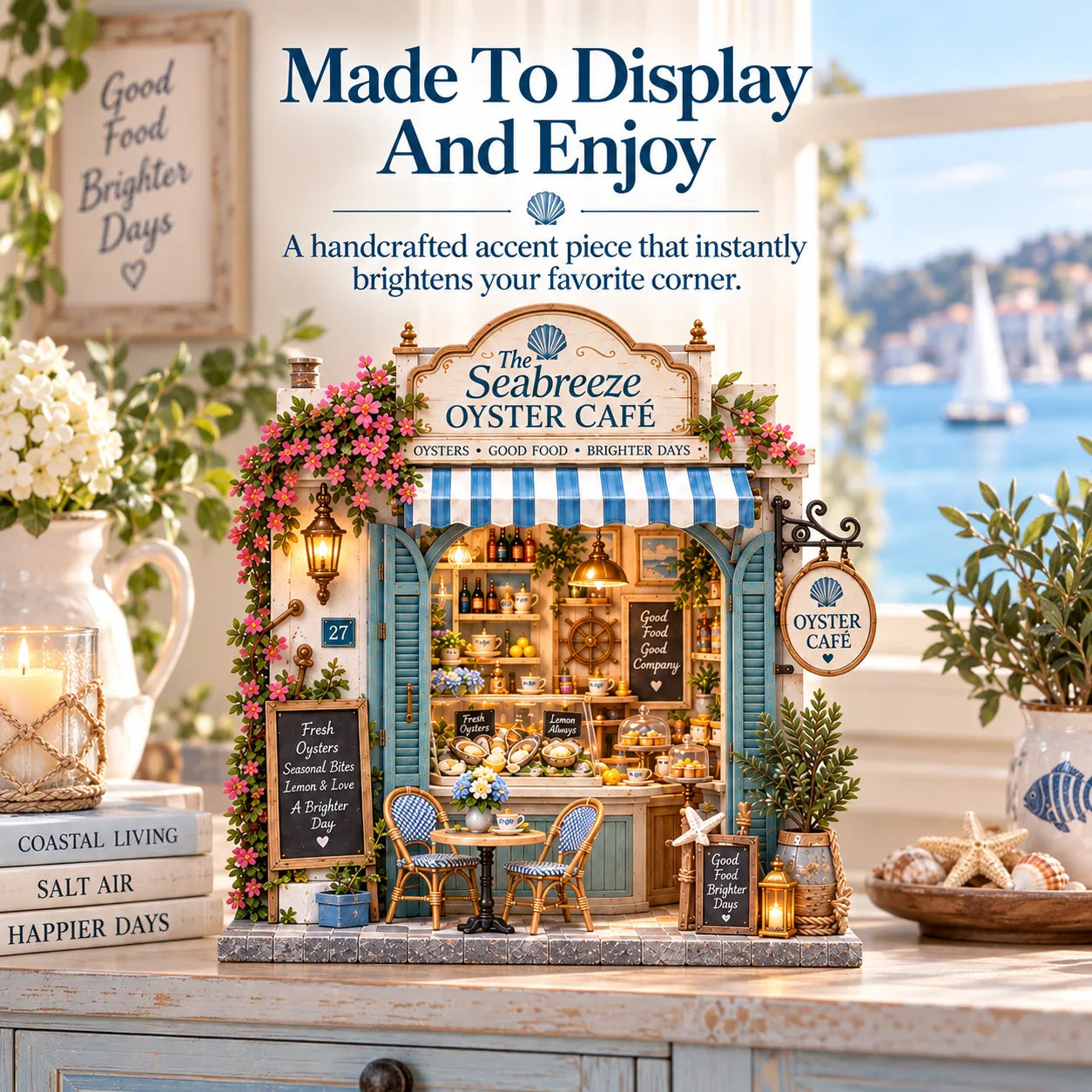 🌊🦪 The Seabreeze Oyster Café™-DIY 3D Miniature Coastal Café Kit - image 7