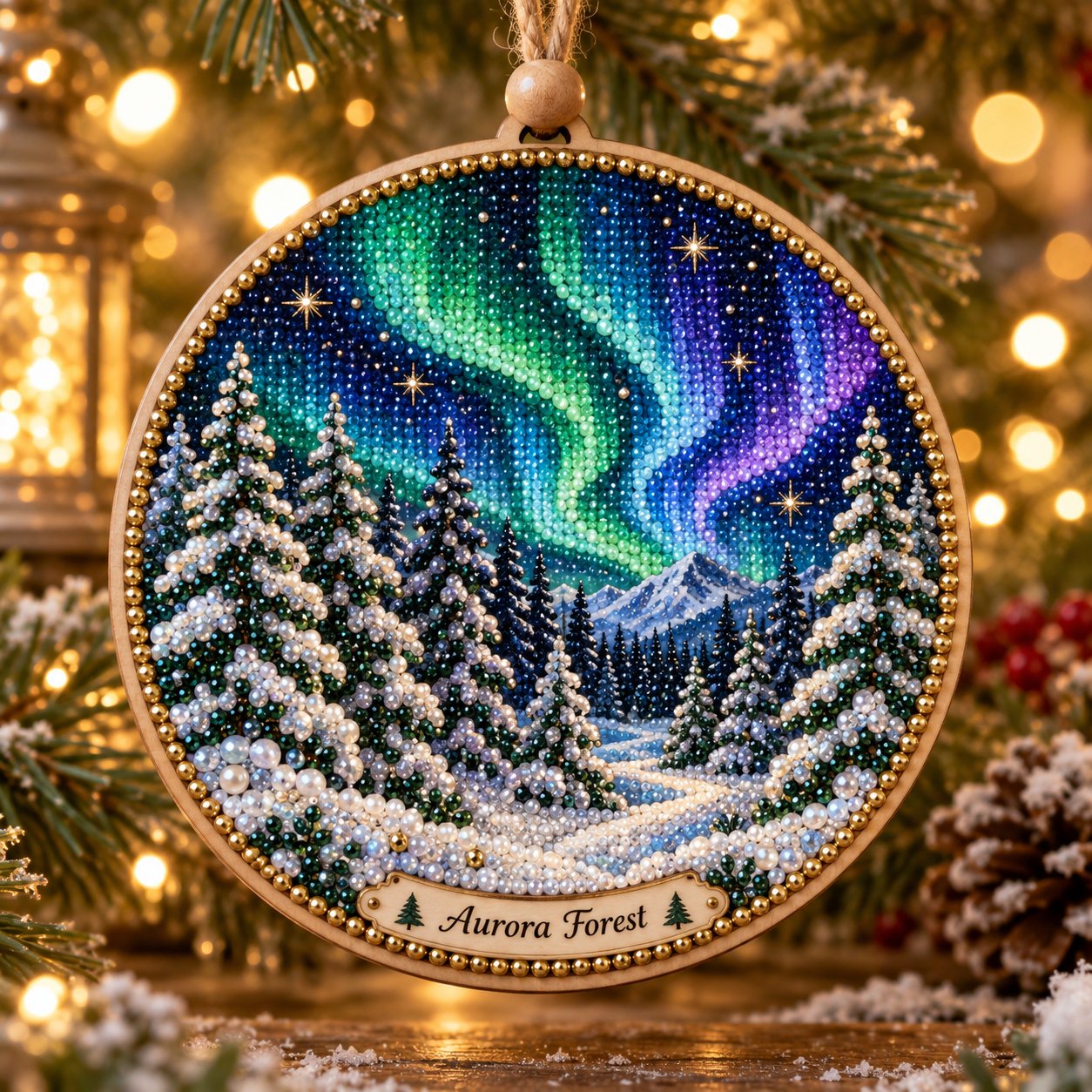 🌌 14-Day Aurora Diamond Painting Advent Calendar – DIY Wooden Christmas Ornament Kit - image 8