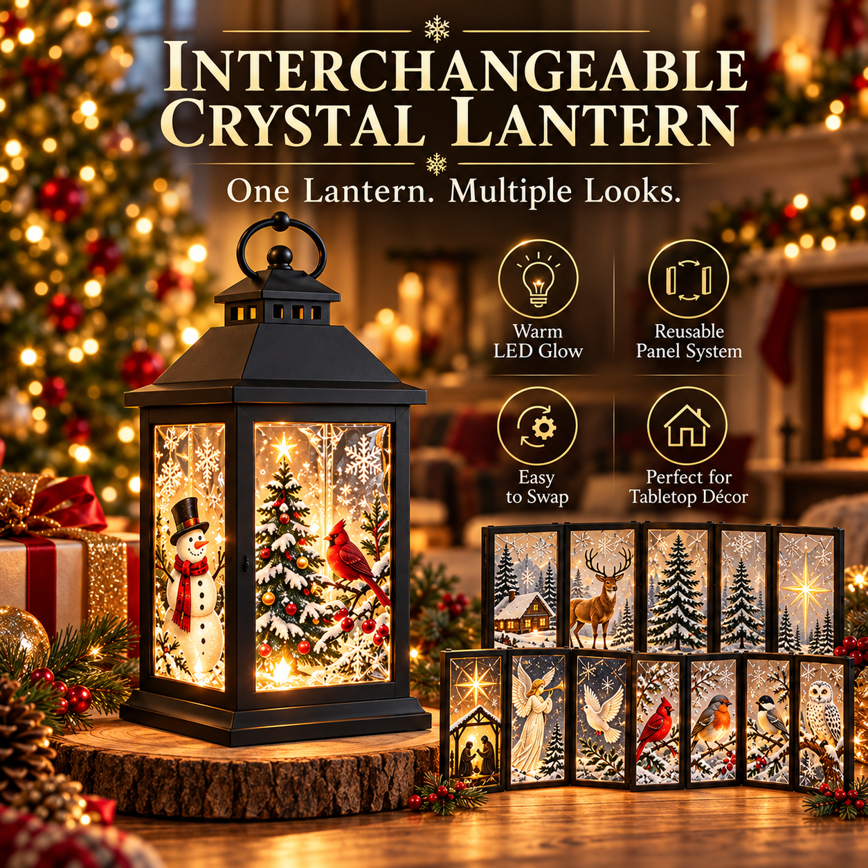 Interchangeable Crystal Lantern™ – Light-Up Holiday Décor - image 2
