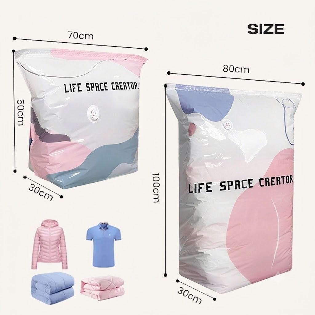 No-Pump Vacuum Storage Bags – Space-Saving Bedding & Clothing Organizer - image 2
