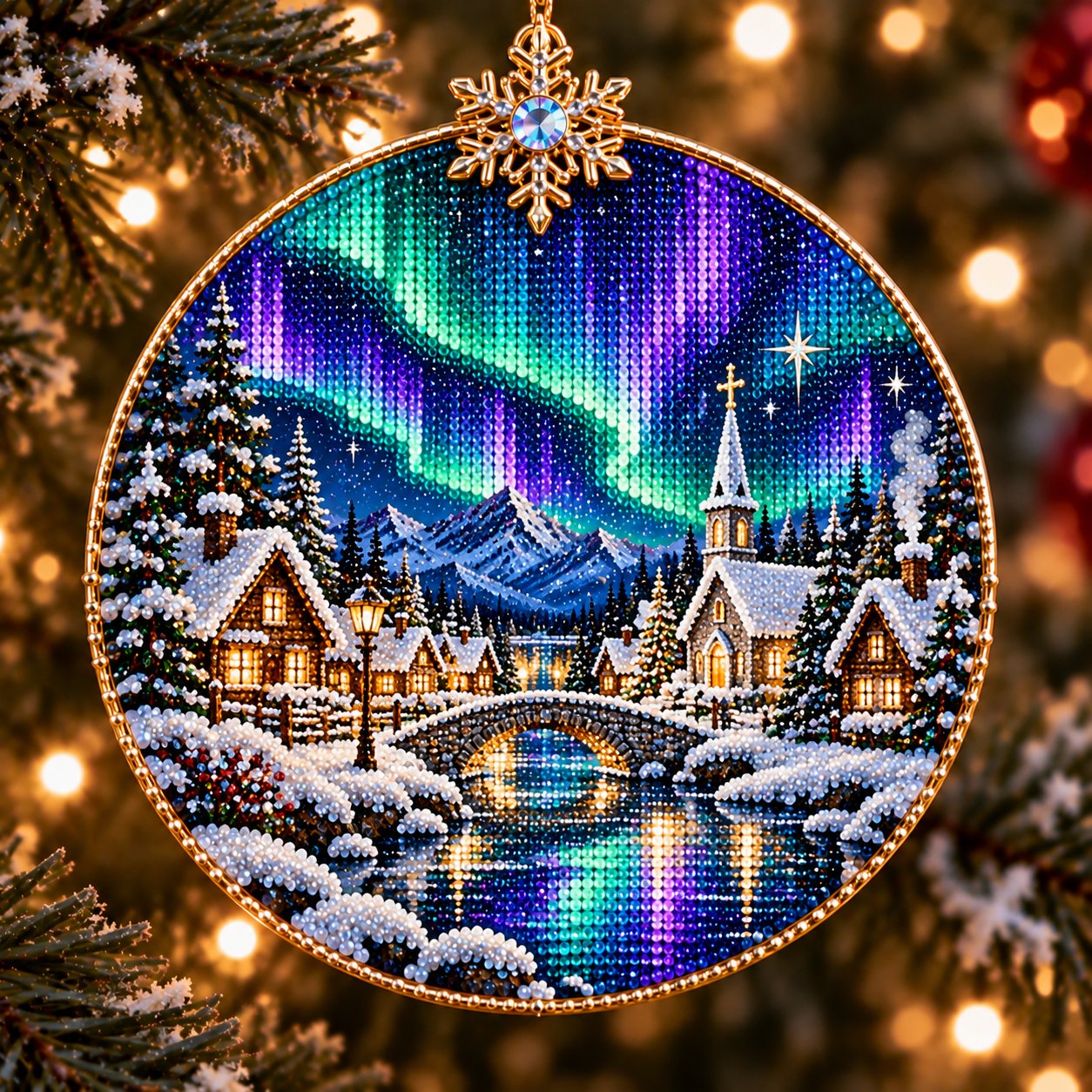 🌌 14-Day Aurora Diamond Painting Advent Calendar – DIY Wooden Christmas Ornament Kit - image 12