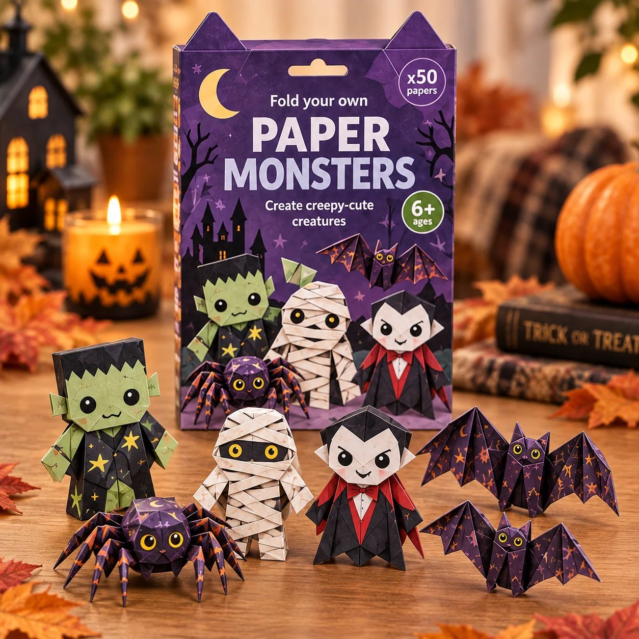 🎃 Halloween 3D Paper Craft Kit – 50 Pre-Printed Sheets + Step-by-Step Guide - image 2