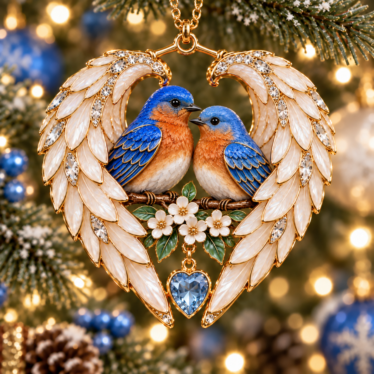 ❤️2026 Angel Wing Heart Christmas Ornaments - image 5