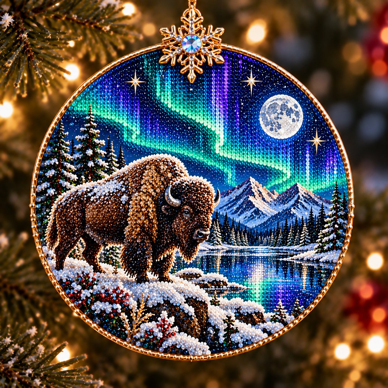 🌌 14-Day Aurora Diamond Painting Advent Calendar – DIY Wooden Christmas Ornament Kit - image 15