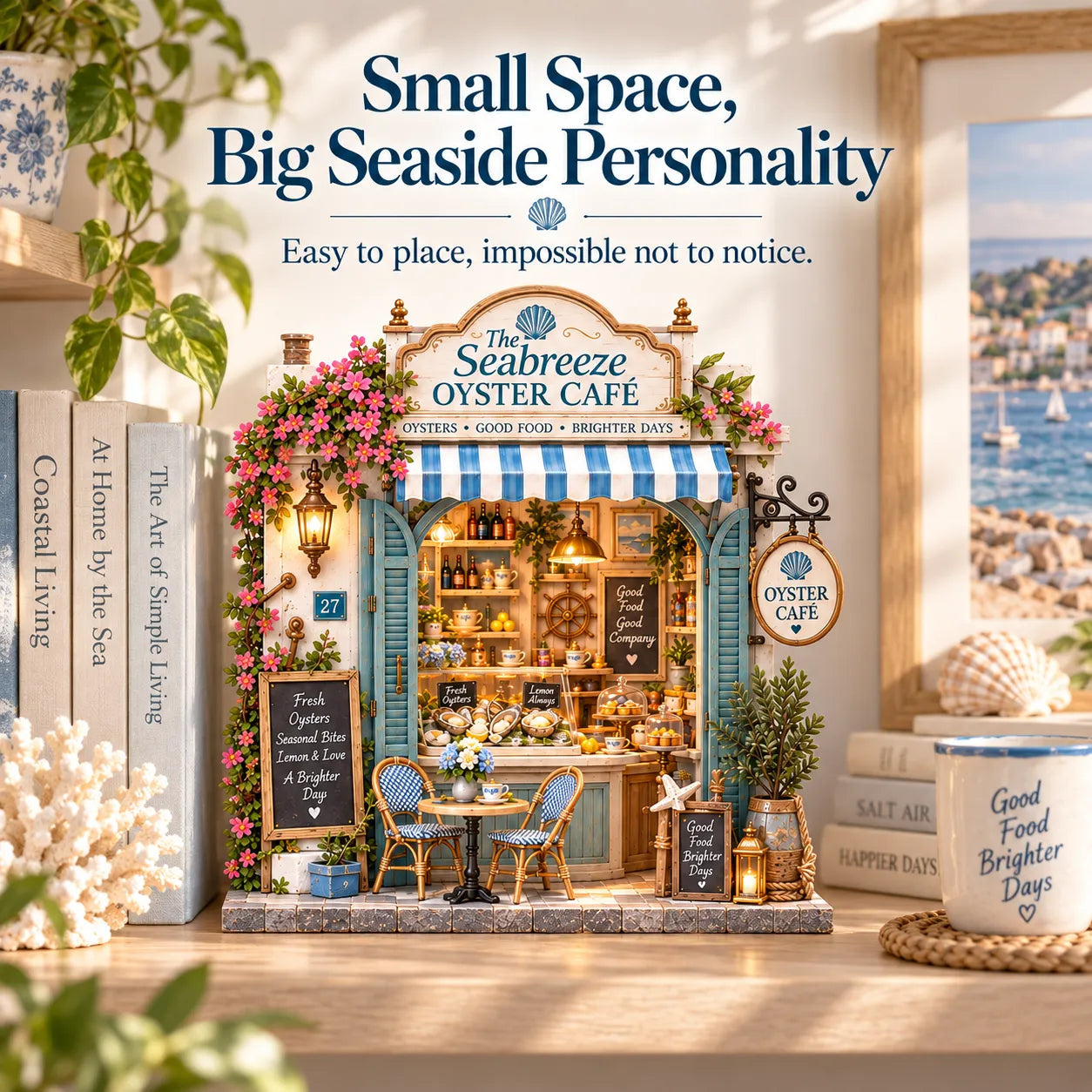 🌊🦪 The Seabreeze Oyster Café™-DIY 3D Miniature Coastal Café Kit - image 9