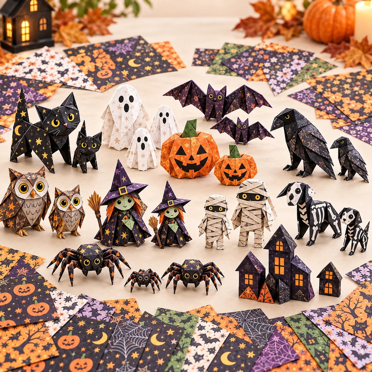 🎃 Halloween 3D Paper Craft Kit – 50 Pre-Printed Sheets + Step-by-Step Guide - image 5