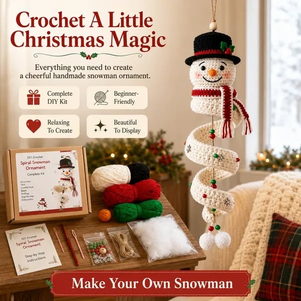DIY Spiral Crochet Christmas Ornament Kit - image 1