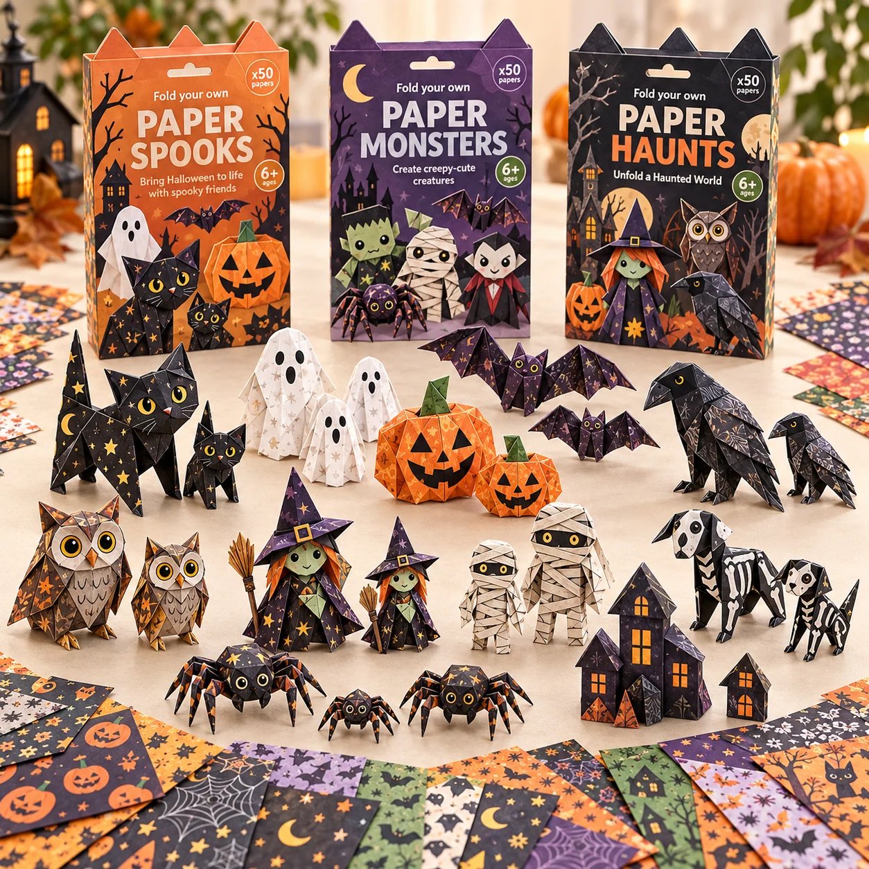 🎃 Halloween 3D Paper Craft Kit – 50 Pre-Printed Sheets + Step-by-Step Guide - image 7