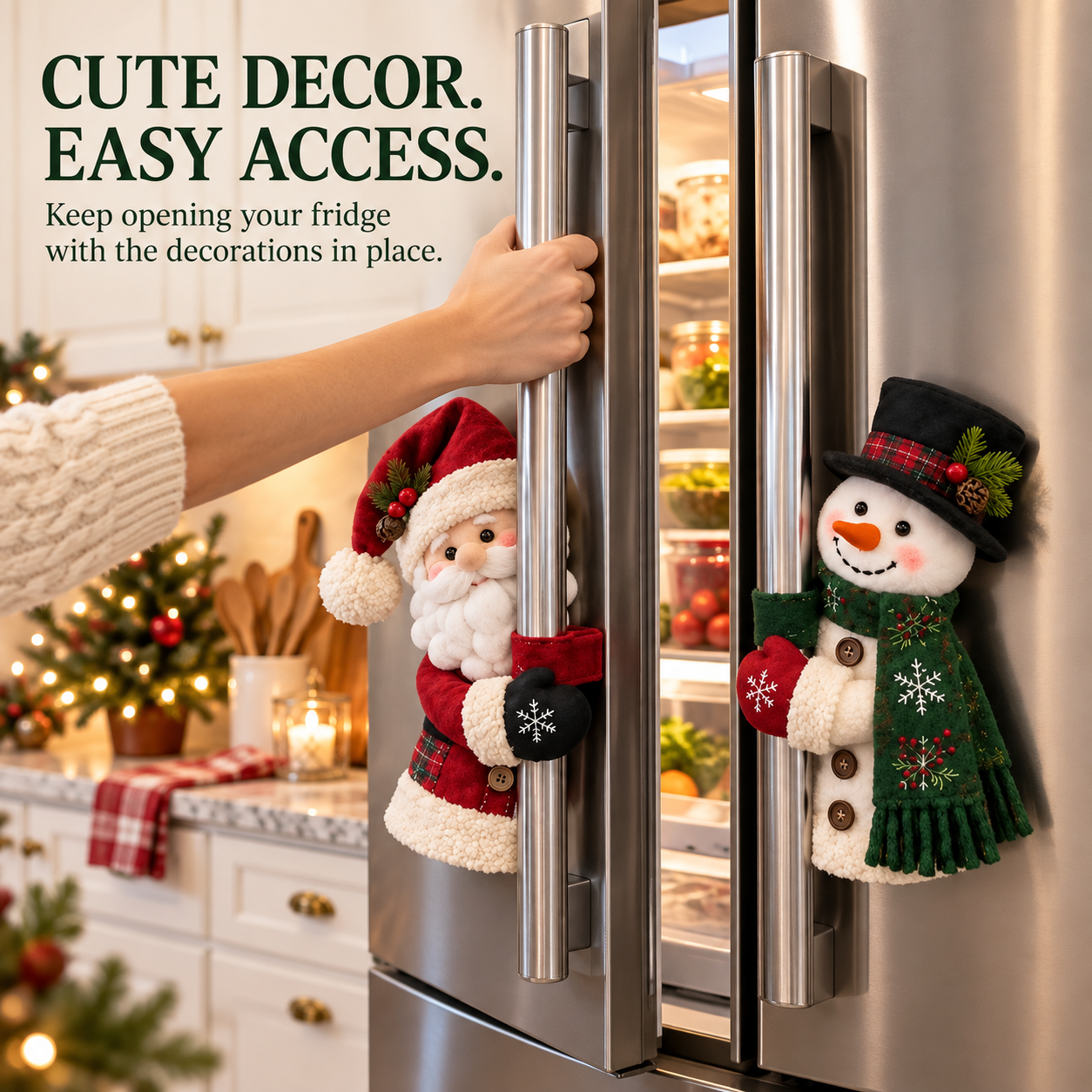 🎄 Santa & Snowman Christmas Fridge Handle Huggers - image 2
