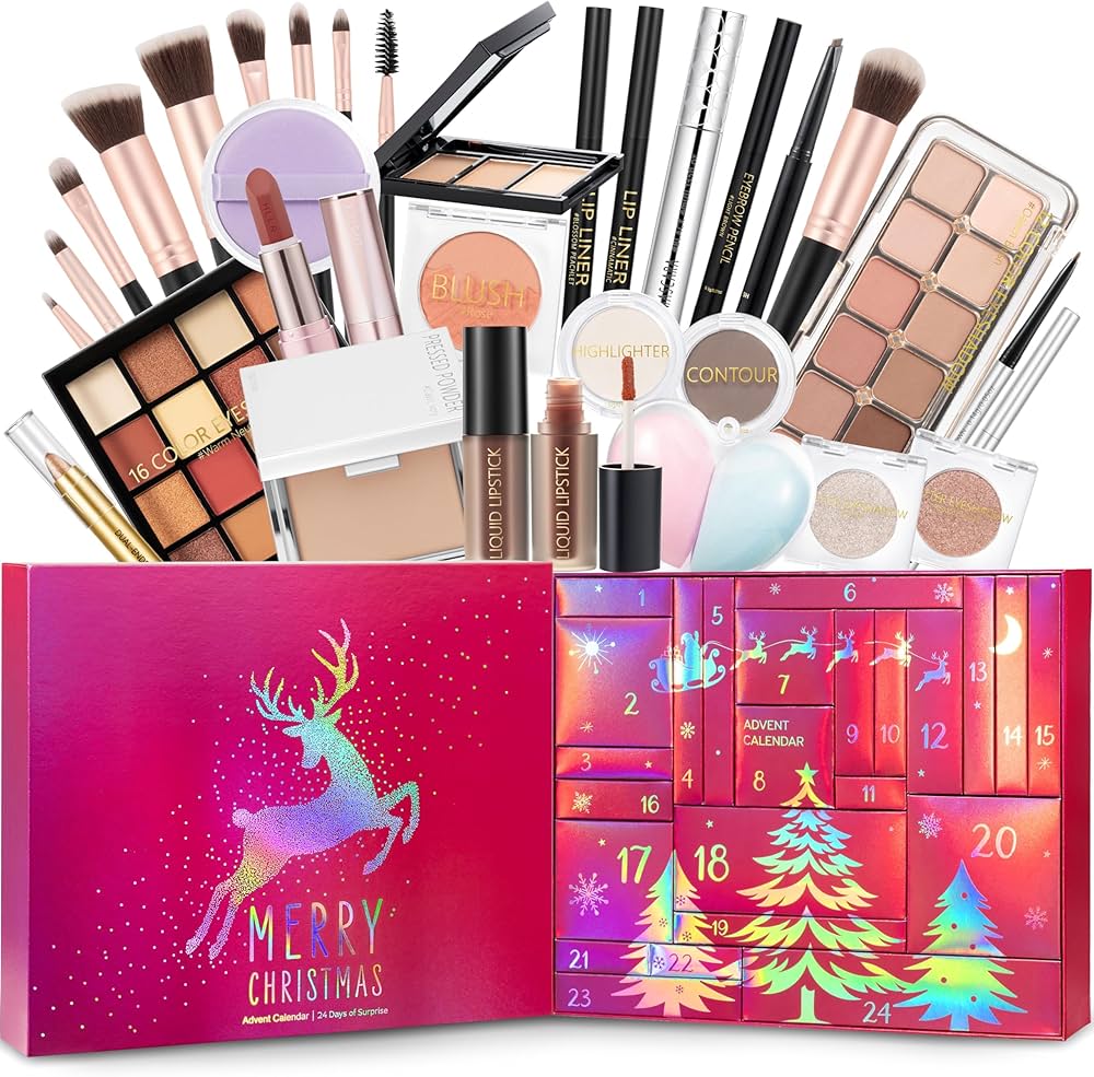 Ifchooseu - Makeup Beauty Advent Calendar 2026, 24 Days Christmas Countdown Calendar for Adults Women & Teen Girls - Cosmetic Advent Full Face Make Up Calendar Kit Xmas Gift Set for Wife Mom Friend