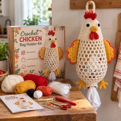 Crochet Animal Bag Holder DIY Kit – Cute & Functional Hanging Storage Craft Kit - image 5
