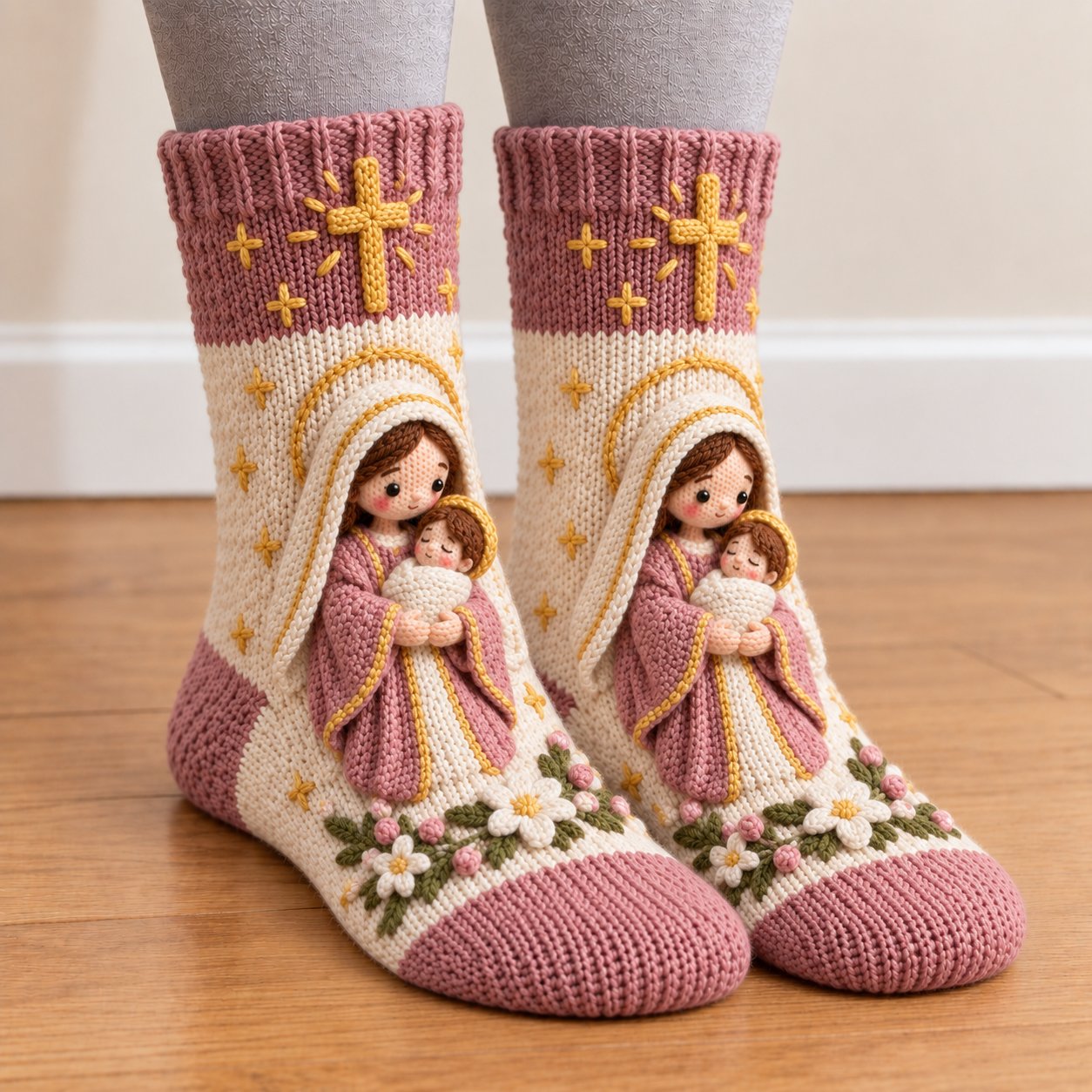 🎄 3D Nativity Christmas Socks - image 10