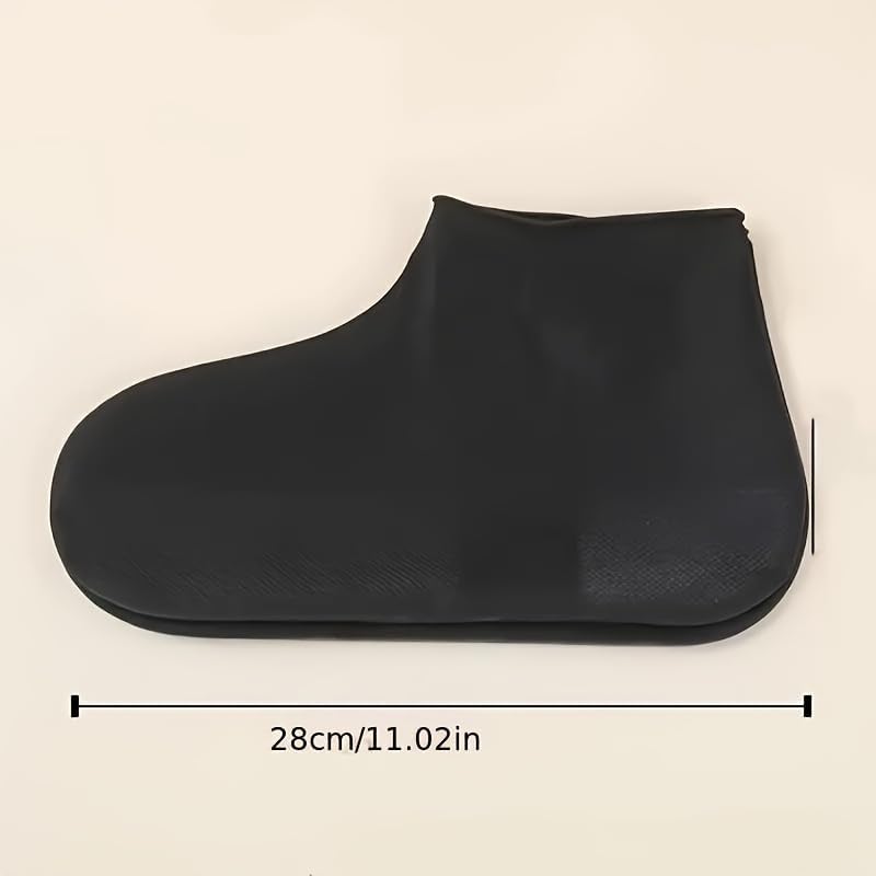 🛡️ Waterproof Shoe Covers ♻️ Reusable | Non-slip | Elastic Strap 💪 Durable Rubber Sole 🌧️ Rain, Gardening, Hiking, Construction Work ⚫ Unisex, Black
