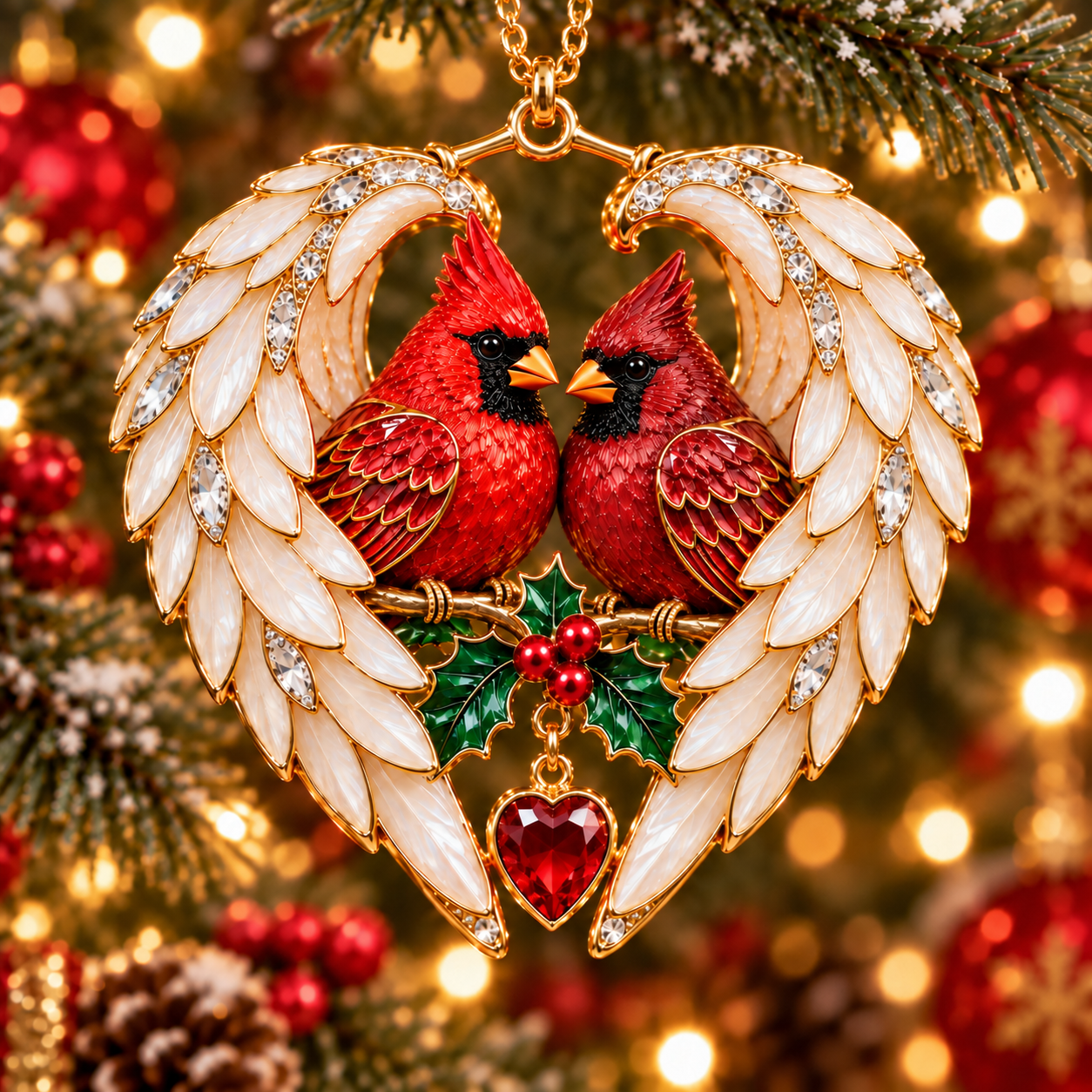 ❤️2026 Angel Wing Heart Christmas Ornaments - image 1
