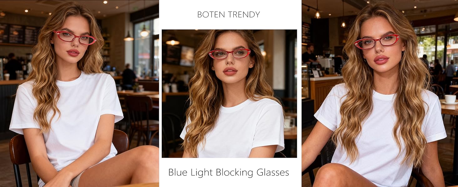 red cat eye glasses