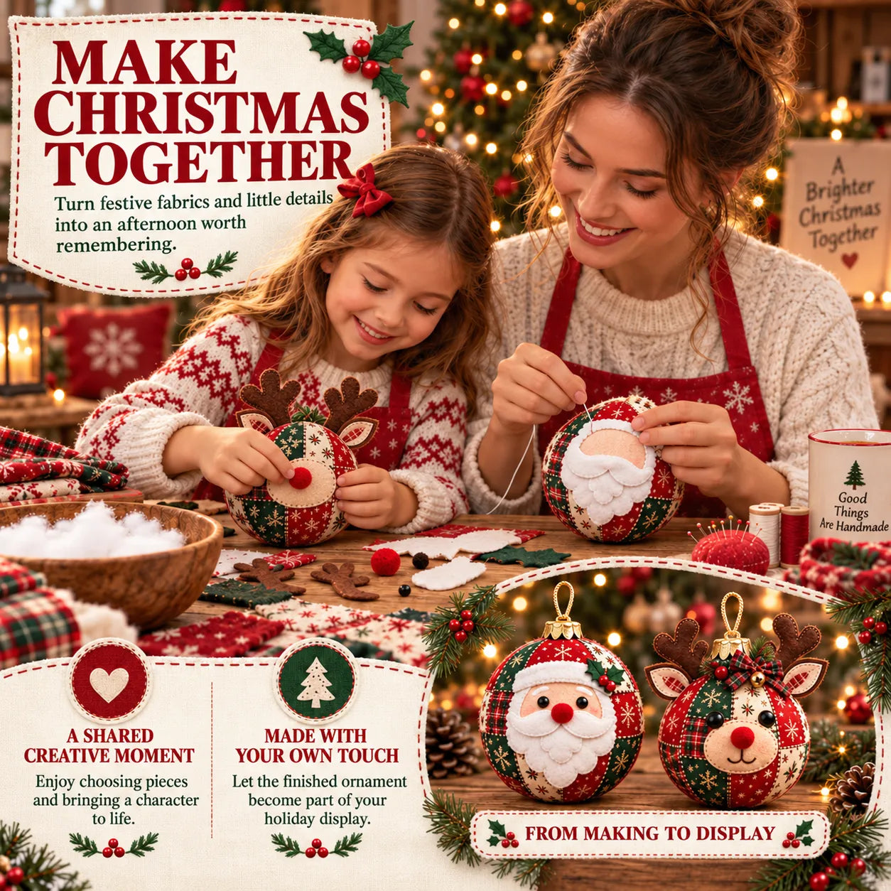 🎄Beginner-Friendly Cozy Patchwork Christmas Ornament Collection | 8 Festive Character Designs for Trees, Wreaths & Holiday Gifts ✨ - image 10