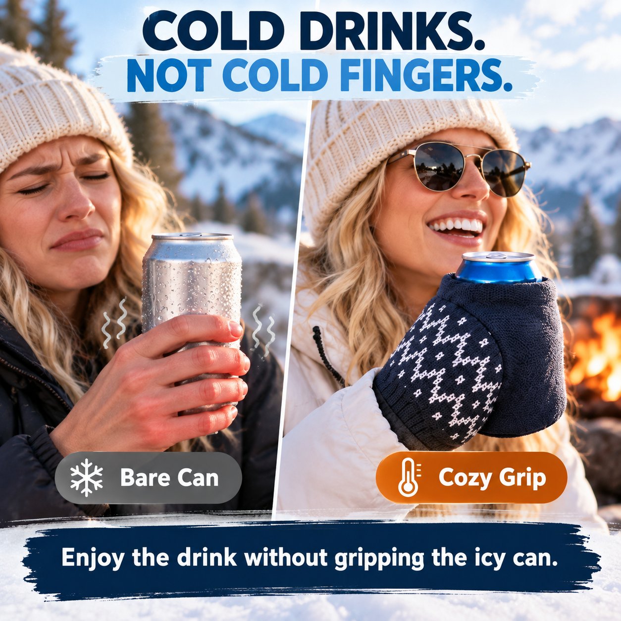 🍻Knitted Insulated Beer Can Glove Mittens – Warm Hands, Cold Drinks - image 3