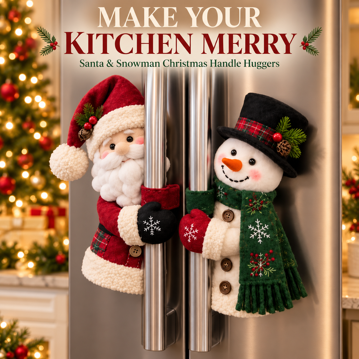 🎄 Santa & Snowman Christmas Fridge Handle Huggers - image 5