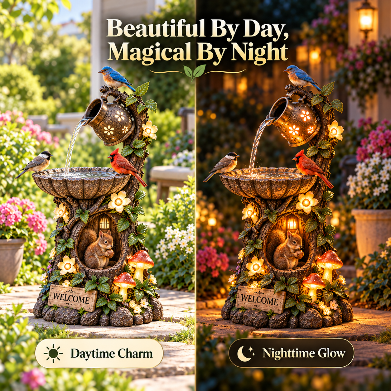 🌿 🐿️Solar Wildlife Garden Fountain – A Peaceful Stop for Birds & Squirrels - image 2