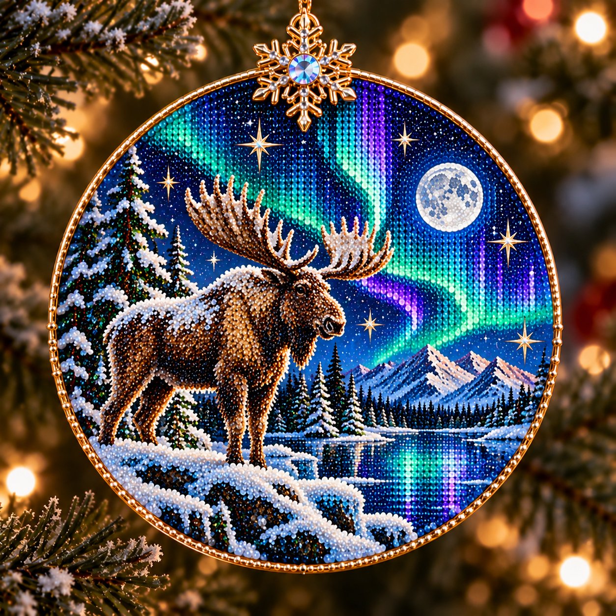 🌌 14-Day Aurora Diamond Painting Advent Calendar – DIY Wooden Christmas Ornament Kit - image 17