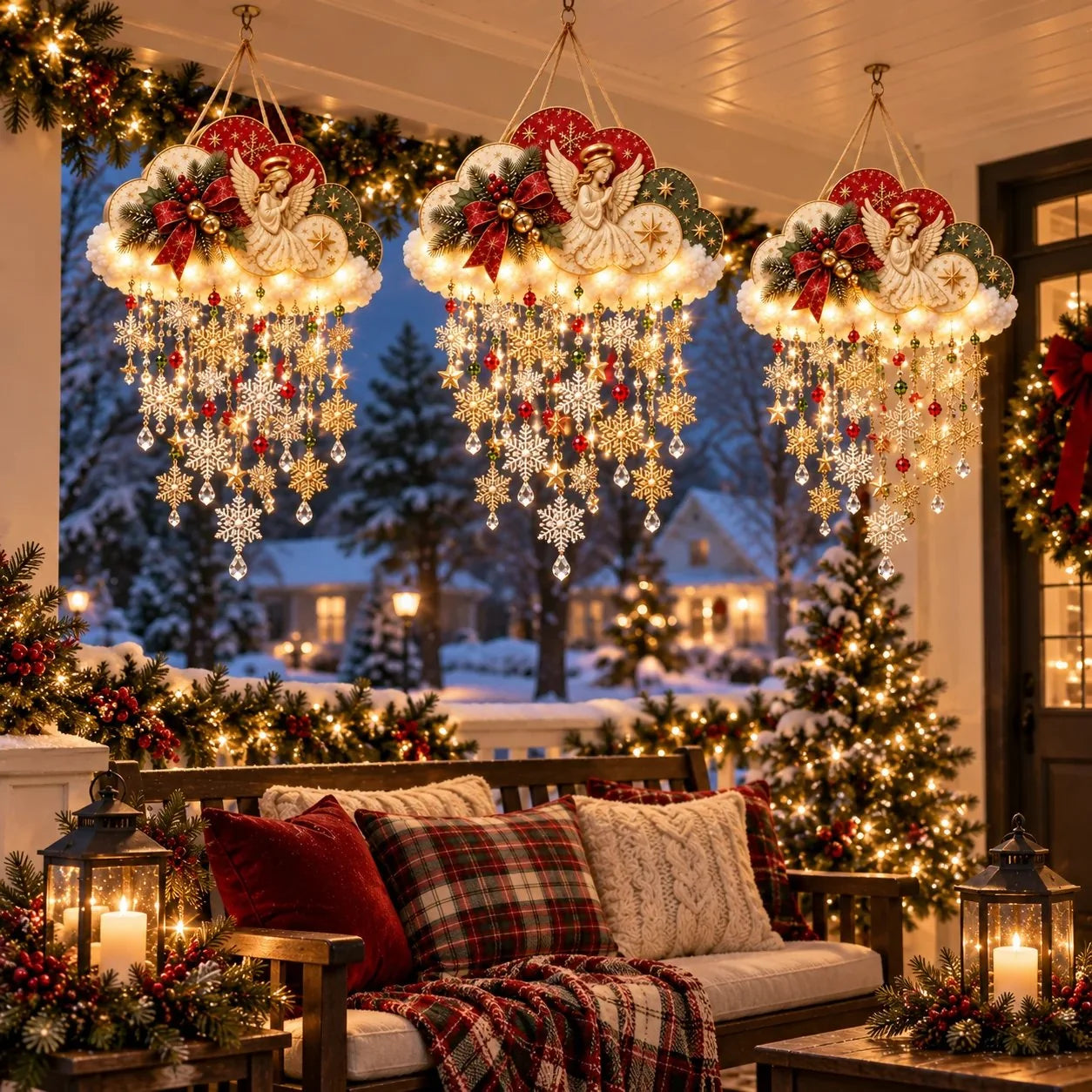 🔥✨ Angelic Christmas Snowfall Cloud – Lighted Hanging Holiday Decor☁️✨ - image 5