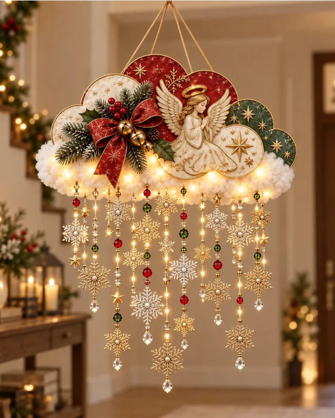 🔥✨ Angelic Christmas Snowfall Cloud – Lighted Hanging Holiday Decor☁️✨ - image 7