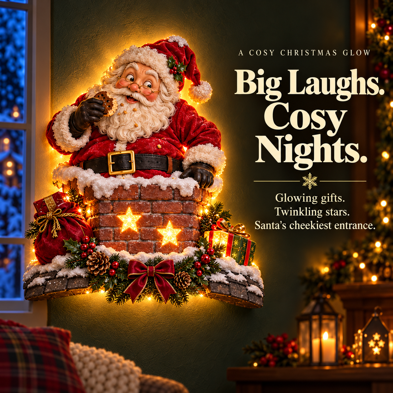 Cheeky Santa Chimney Wall Light - image 1