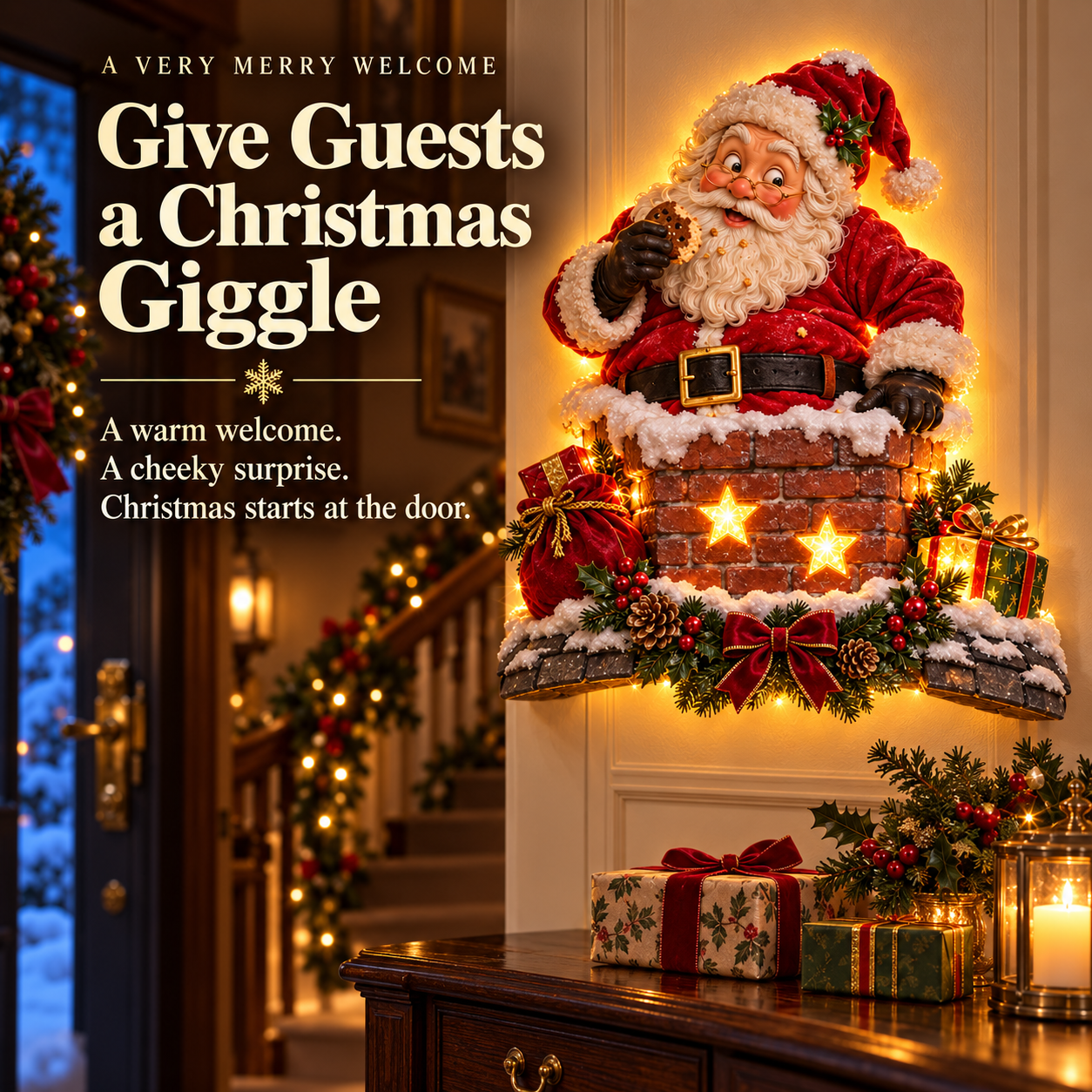 Cheeky Santa Chimney Wall Light - image 2