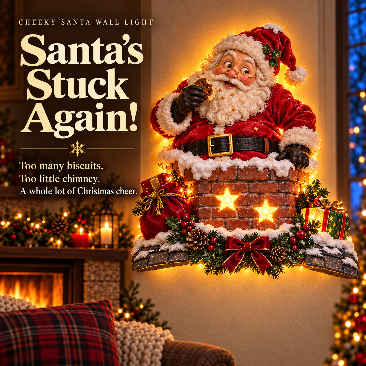 Cheeky Santa Chimney Wall Light - image 4