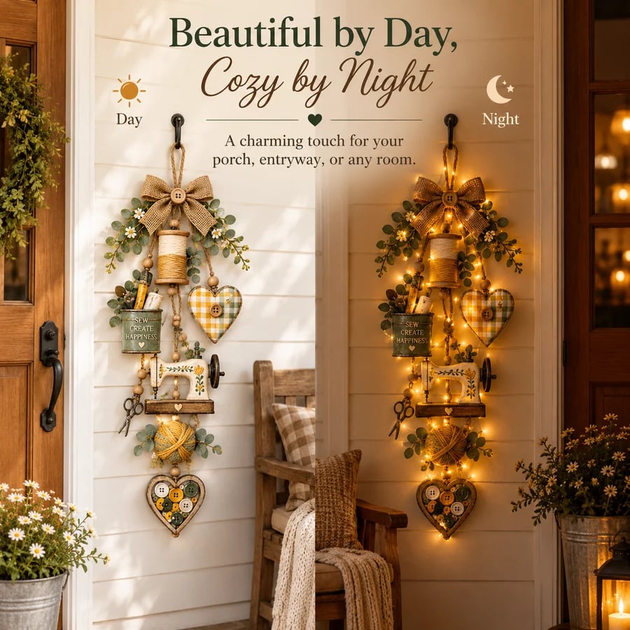 Day and night display of sewing ornament