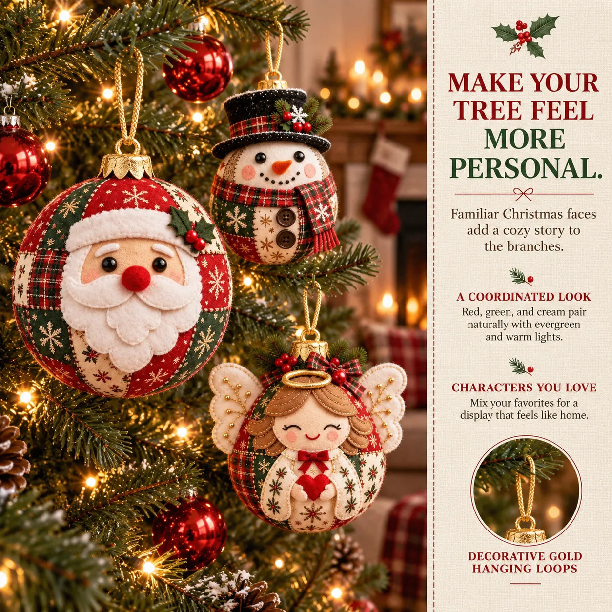 🎄Beginner-Friendly Cozy Patchwork Christmas Ornament Collection | 8 Festive Character Designs for Trees, Wreaths & Holiday Gifts ✨ - image 5