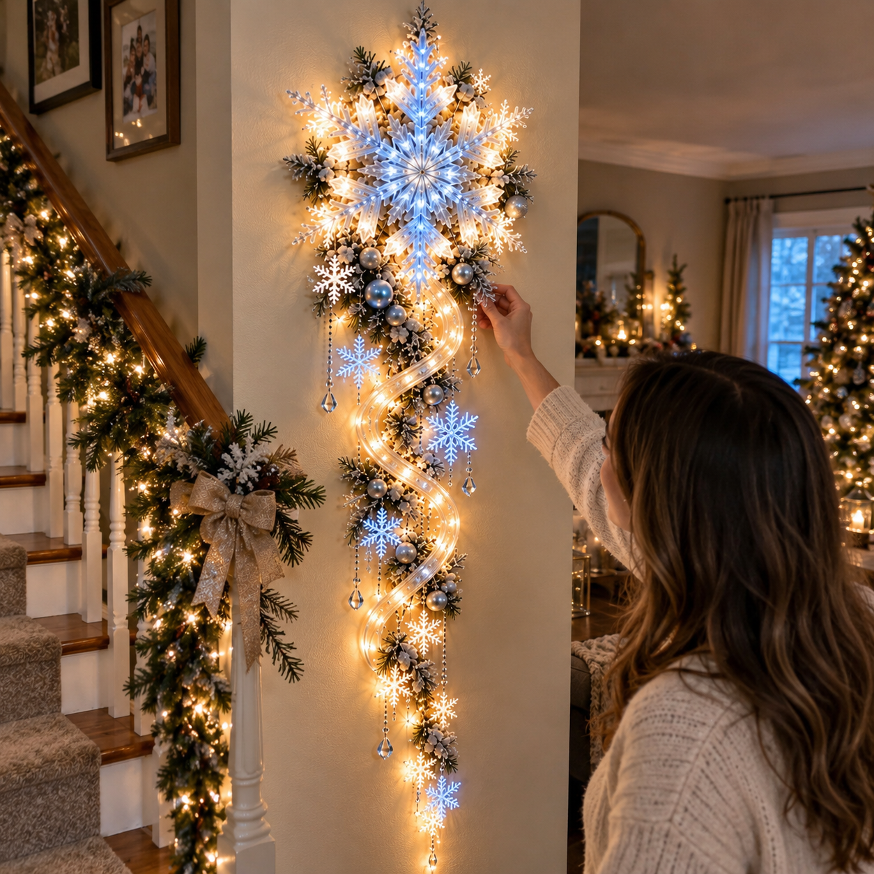🔥Last Day 49% OFF🔥❄️ Giant Snowflake Blizzard Trail- Let the Snowstorm Glow Indoors