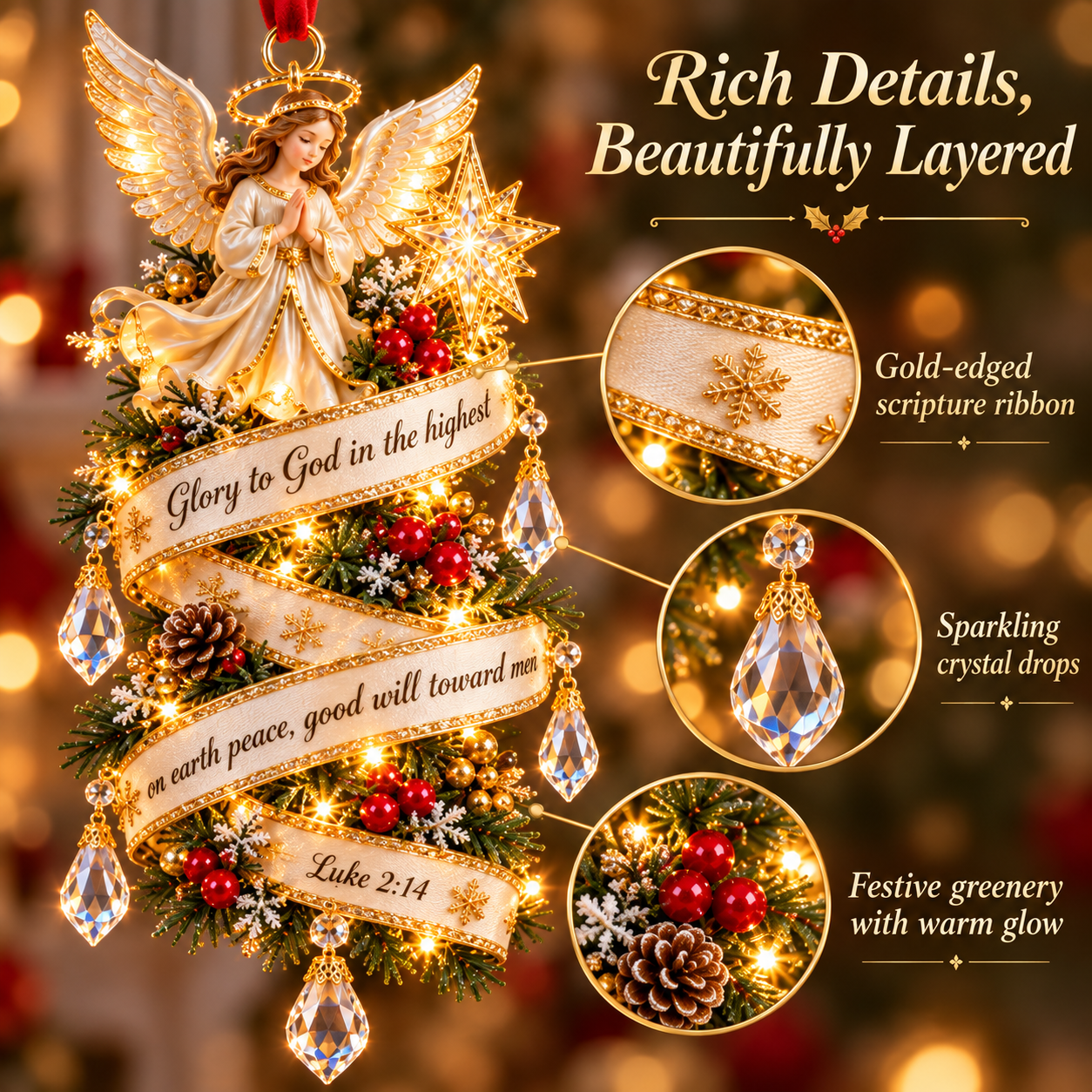 ✝️Christian Bible Verse Christmas Ornament – Faith-Inspired Hanging Decor 🎄 - image 2