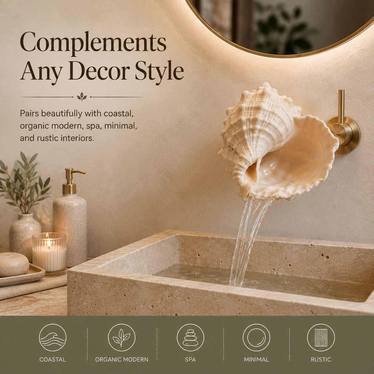 🐚Coastal Seashell Wall-Mount Faucet - image 2